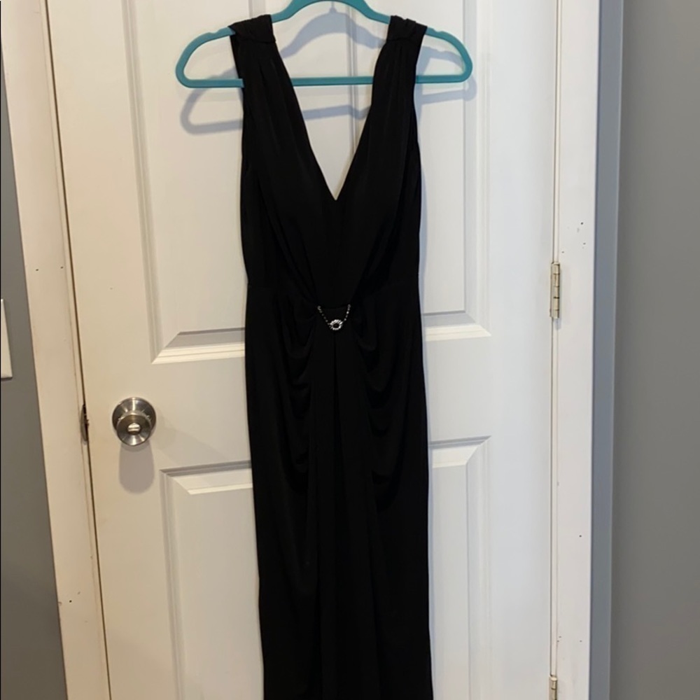 WHBM Black Floor length Formal Gown Grecian NWT